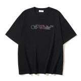 25ss high-quality OFF OW trendy high street arrow print summer short-sleeve casual loose T-shirt for men and women couples