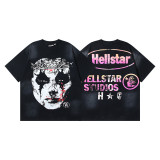 25ss cross-border foreign trade HELLSTAR American-style trendy brand high street vintage washed distressed short-sleeve unisex T-shirt