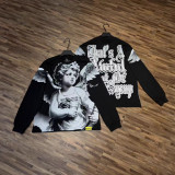 25ss cross-border high street COUG American street fashion brand cough syrup angel casual loose long-sleeve couple's matching style