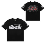 Cross-border foreign trade high street heavy-duty washed distressed worker head print Hell Star round neck short-sleeve T-shirt for summer