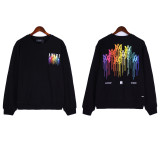 AMIRI American fashion brand washed casual logo embroidered hoodie with lettering, loose fit, unisex