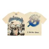 Cross-border foreign trade American fashion high street skull rock band washed casual loose short-sleeve t-shirt for men and women