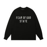 High street new autumn and winter FOG ICON double row letter print fleece-lined hooded sweatshirt for men and women, couple style trendy top