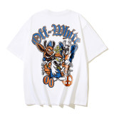 25ss high-quality OFF OW trendy high street arrow print summer short-sleeve casual loose T-shirt for men and women couples