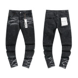 Cross-border European and American Purple Brand jeans, washed, distressed, vintage, ripped, with splatter paint, cool and stylish, Amiri American style