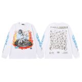 25ss Cross-Border Foreign Trade Hellstar American Style Trendy Brand High Street Washed Distressed Vintage Print Long Sleeve T-Shirt