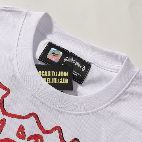 Cross-border foreign trade wholesale American fashion Godspeed double-thread pure cotton printed round-neck short-sleeve T-shirt for men and women