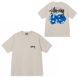 Dropshipping trendy brand short-sleeve T-shirt with dice lettering, basic style, American-style couple's summer outfit