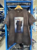 High-quality SAINT MICHAEL ICON washed and distressed short-sleeve vintage print T-shirt, unisex style
