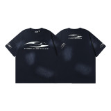25ss cross-border foreign trade HELLSTAR American-style trendy brand high street vintage washed distressed short-sleeve unisex T-shirt