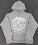 Overseas original heavyweight 450G thick fleece hoodie with foam-printed spider design for men and women Sp5der hoodie