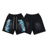Cross-border American fashion Hellstar series new high-quality terry casual shorts with drawstring, unisex