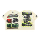 25ss Cross-Border Foreign Trade Hellstar American Trend High Street Retro Print Summer Loose Short-Sleeve T-Shirt Unisex