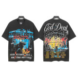 25ss American trendy high street Hellstar heavy washed distressed loose vintage short-sleeve T-shirt unisex fashion brand