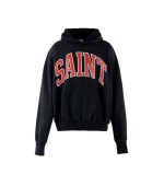 American retro SAINT MICHAEL ICON trendy brand distressed portrait hoodie for men and women, casual sweatshirt
