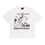American trendy high street ERD 'Melancholic Rich Kid' retro print short-sleeve summer loose casual trendy couple's T-shirt for men