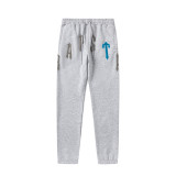 Trapstar's new rainbow gradient letter tiger head embroidery unisex hooded sports sweatshirt and jogger pants set