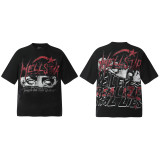 25ss cross-border foreign trade HELLSTAR American style trendy brand high street hip-hop loose casual short-sleeve T-shirt unisex