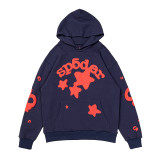 High-quality YoungThugSp555der American street fashion brand Pink loose-fit unisex hooded sweatshirt