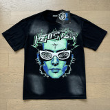 25ss Summer New American Style Trendy Brand Hell Star Unisex Couple's Oversized Loose Pullover Short Sleeve T-Shirt Tee