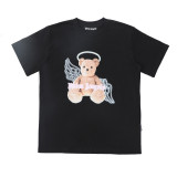 Wholesale cross-border European and American trendy brand Palm Angels decapitated bear print short-sleeve t-shirts for men and women, couples' high street half-sleeve shirts