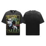Cross-border American streetwear brand Vall washed distressed printed short-sleeve hip-hop loose street fashion T-shirt for men and women