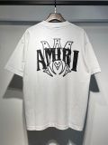 Summer new short-sleeve AM1R1 ICON letter print loose t-shirt, men's trendy casual half-sleeve top, women's