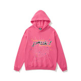 New autumn and winter 55555 spider print terry hooded sweatshirt, American street style casual loose hoodie
