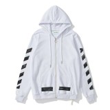 European and American trendy brand autumn and winter OFF zipper cardigan arrow sweatshirt high street loose casual unisex hoodie
