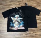 26ss Cross-Border Foreign Trade Mixed Emotion American Fashion Brand New Short-Sleeve Angel Rhinestone Loose T-Shirt for Men