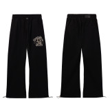 Amiri American streetwear brand logo embroidered loose vintage distressed washed casual hoodie and sweatpants unisex set