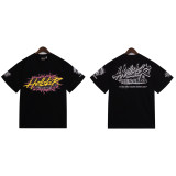 American trendy INS-style Hell Star retro print summer street fashion loose casual shorts and short-sleeve T-shirt for men and women