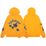 Cross-border foreign trade European and American trendy brand sp555der spider web letter print hoodie sweatshirt and pants set for men and women
