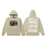 Cross-border American style new English letter print autumn and winter high street trendy loose casual unisex pure cotton hooded sweatshirt