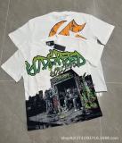 25ss Summer New Godspeed American Style Trendy Rock Street Hip-Hop Vintage Washed Printed Short Sleeve