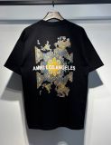 Summer new short-sleeve AM1R1 ICON letter print loose t-shirt, men's trendy casual half-sleeve top, women's