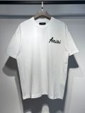 Summer new short-sleeve AM1R1 ICON letter print loose t-shirt, men's trendy casual half-sleeve top, women's