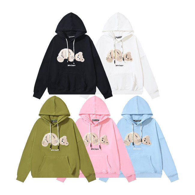 Cross-border foreign trade Palm Angels decapitated bear embroidered terry high street retro hooded sweatshirt for couples