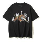 Summer new product amiri short-sleeve niche trendy brand classic letter logo print Amiri unisex loose T-shirt