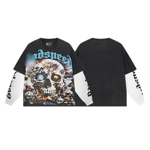 25s high-quality American trendy brand high street rock band basketball washed vintage street long-sleeve T-shirt for both men and women