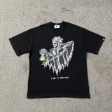 American high street niche fashion brand summer new skull figure basketball print retro loose round neck short sleeve T-shirt