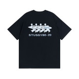 Original brand spring/summer new trendy brand STU classic cruiser print letter unisex short-sleeve shirt available for dropshipping