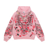 Cross-border American fashion brand VALE's new street hip-hop American-style washed vintage cotton sweatshirt with printed trendy design