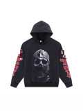 New trendy God-speed skull rock band washed vintage hoodie, loose casual sweatshirt