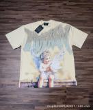 s cross-border EM American style trendy brand angel retro rhinestone logo hip-hop loose short-sleeve full-print couple's T-shirt