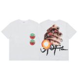 Travis Scott Cactus Jack trendy face and rose monument pattern printed casual short-sleeve T-shirt