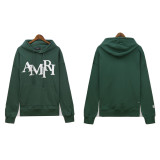 Amiri American streetwear brand logo embroidered loose vintage distressed washed casual hoodie and sweatpants unisex set