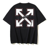 25ss high-quality OFF OW trendy high street arrow print summer short-sleeve casual loose T-shirt for men and women couples