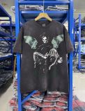 High-quality SAINT MICHAEL ICON washed and distressed short-sleeve vintage print T-shirt, unisex style