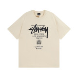 Original brand spring/summer new trendy brand STU classic cruiser print letter unisex short-sleeve shirt available for dropshipping